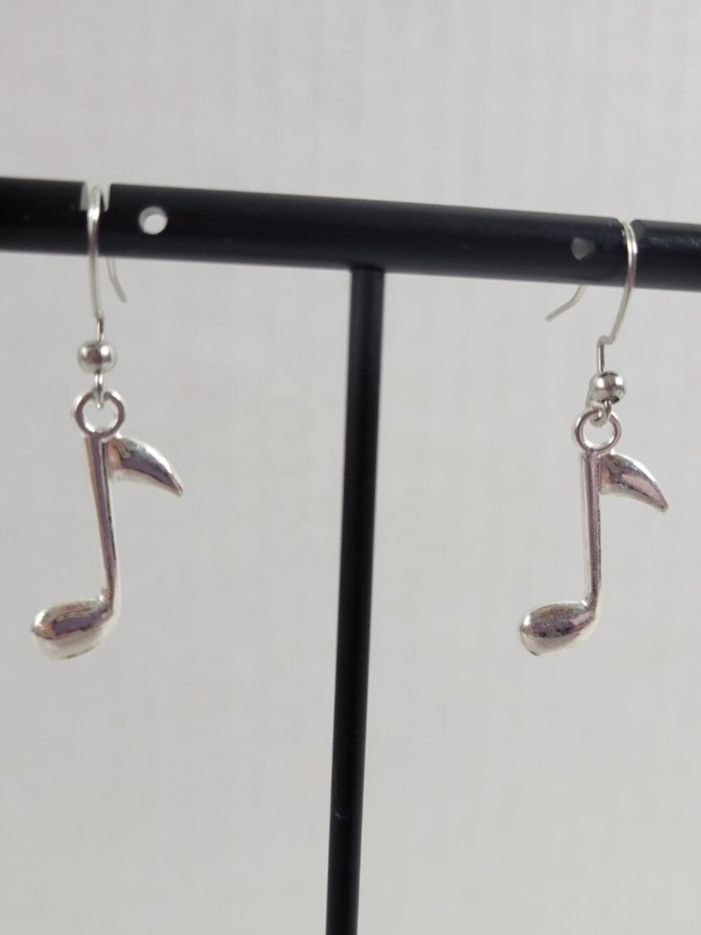 Music Notes Womens Dangle Drop Earrings Silver Tone Alloy Musical Charm E104E